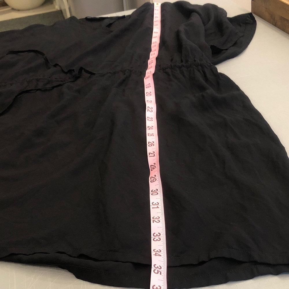 Lands' End Med/Large Black Drawstring Waist Tunic Swimsuit Cover Up 100% Modal - Picture 9 of 11